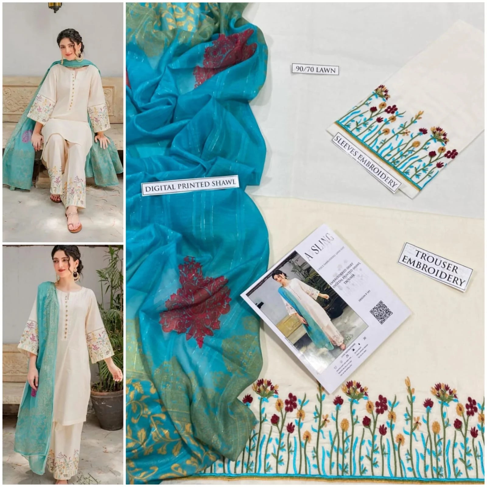 URGE LAWN 3PC EMBROIDERY