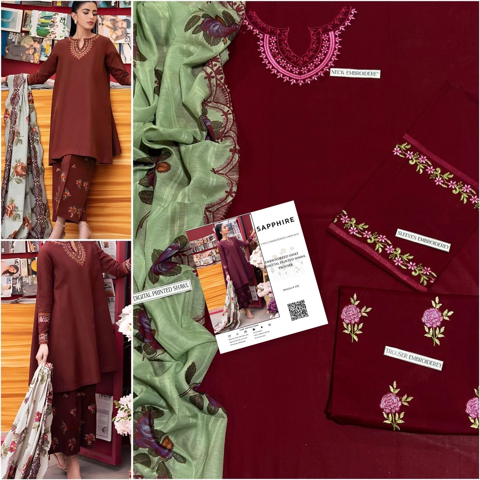 URGE LAWN 3PC EMBROIDERY