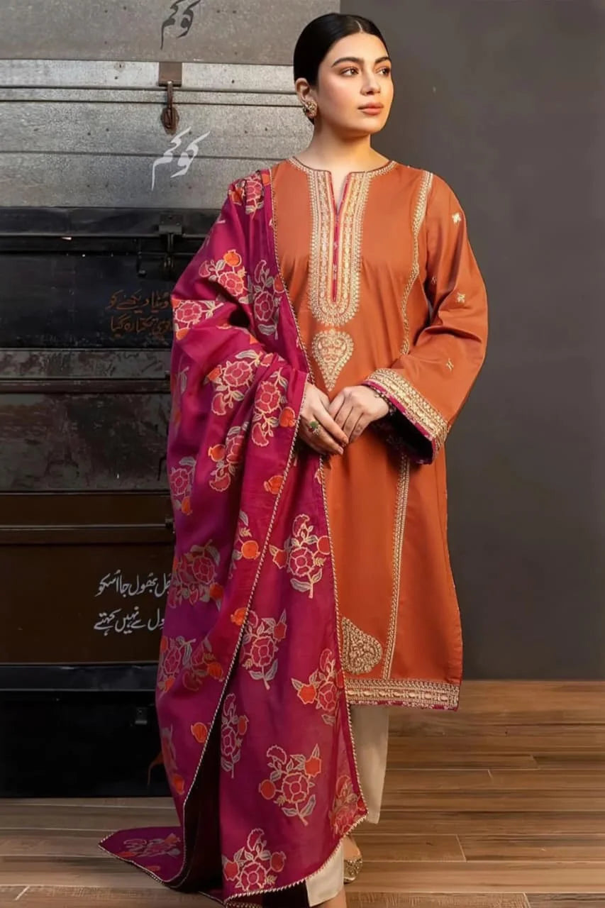 URGE DHANAK 3PC EMBROIDERY