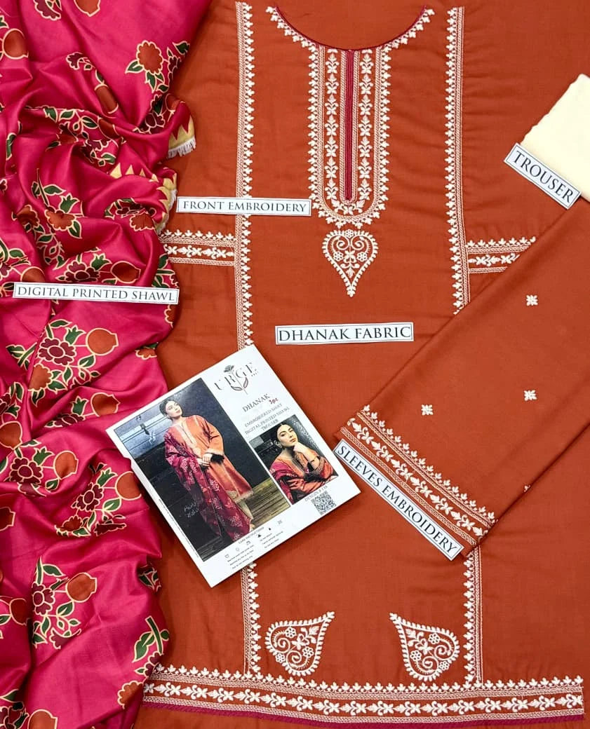 URGE DHANAK 3PC EMBROIDERY
