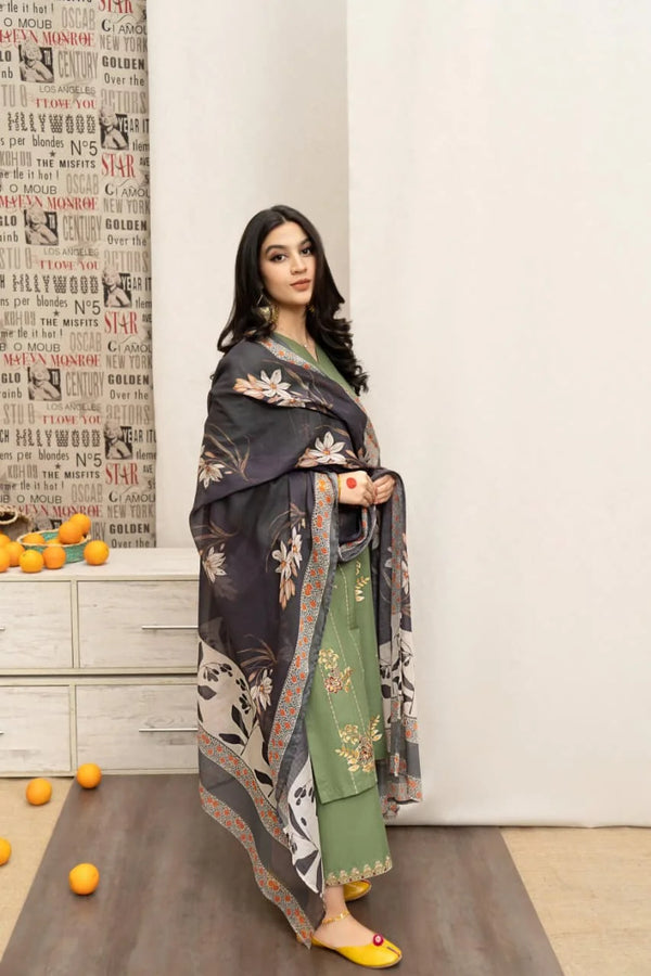 URGE DHANAK-3PC | UNSTITCHED EMBROIDERY |D#1042