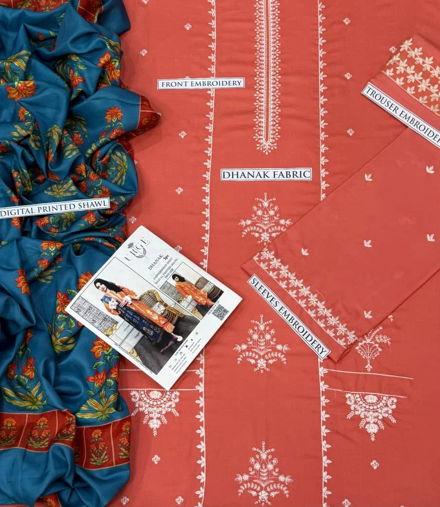 URGE DHANAK 3PC EMBROIDERY