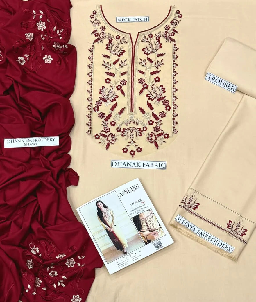 ASLING DHANAK 3PC EMBROIDERY