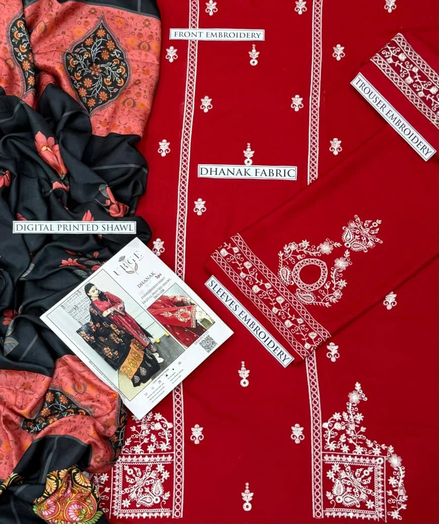 URGE DHANAK 3PC EMBROIDERY
