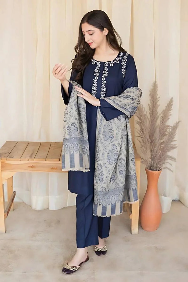 ASLING DHANAK-3PC | UNSTITCHED EMBROIDERY |D#1090