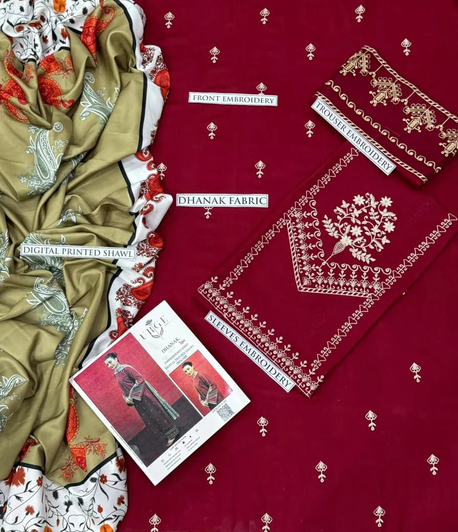 URGE DHANAK 3PC EMBROIDERY