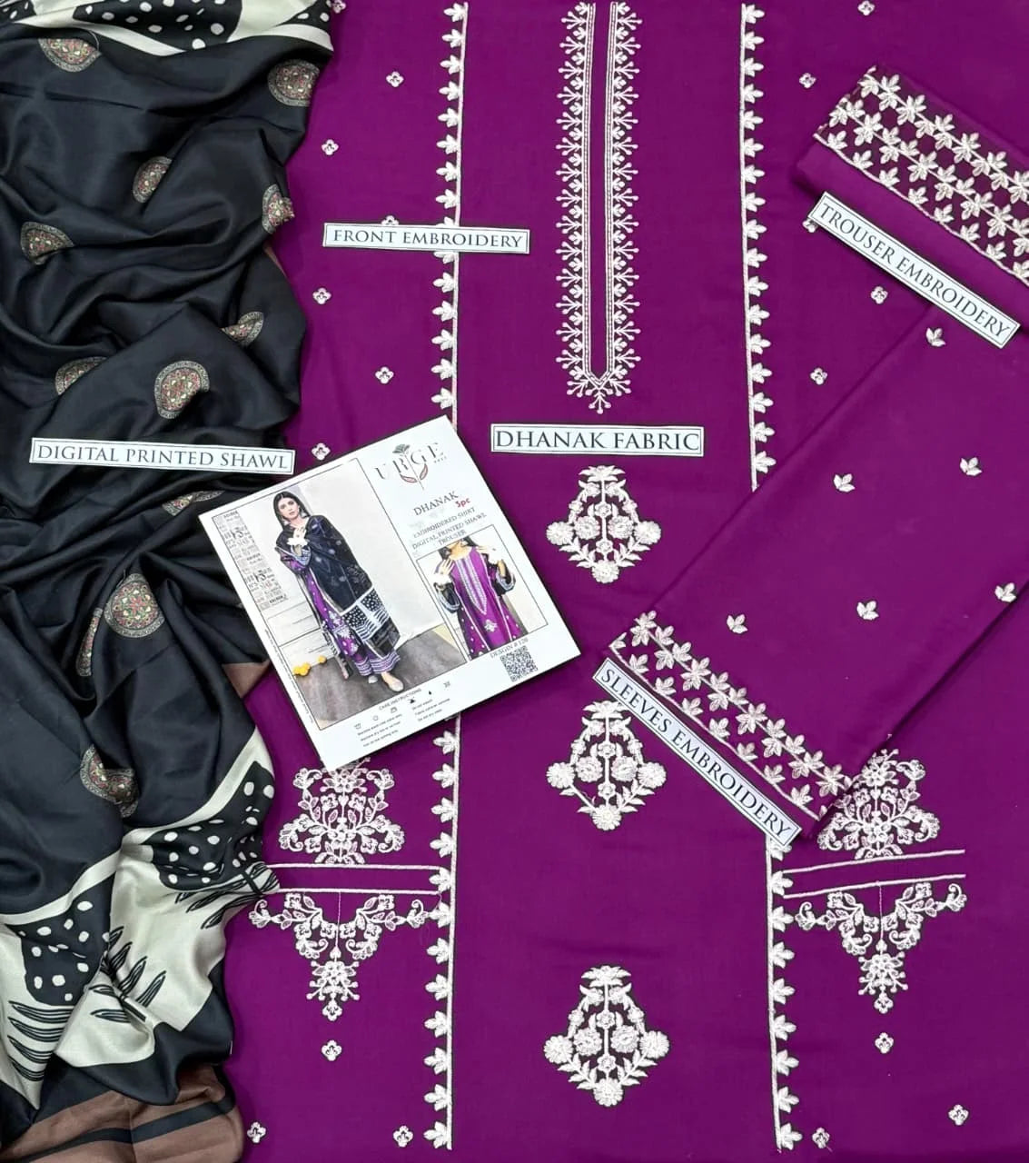 URGE DHANAK 3PC EMBROIDERY