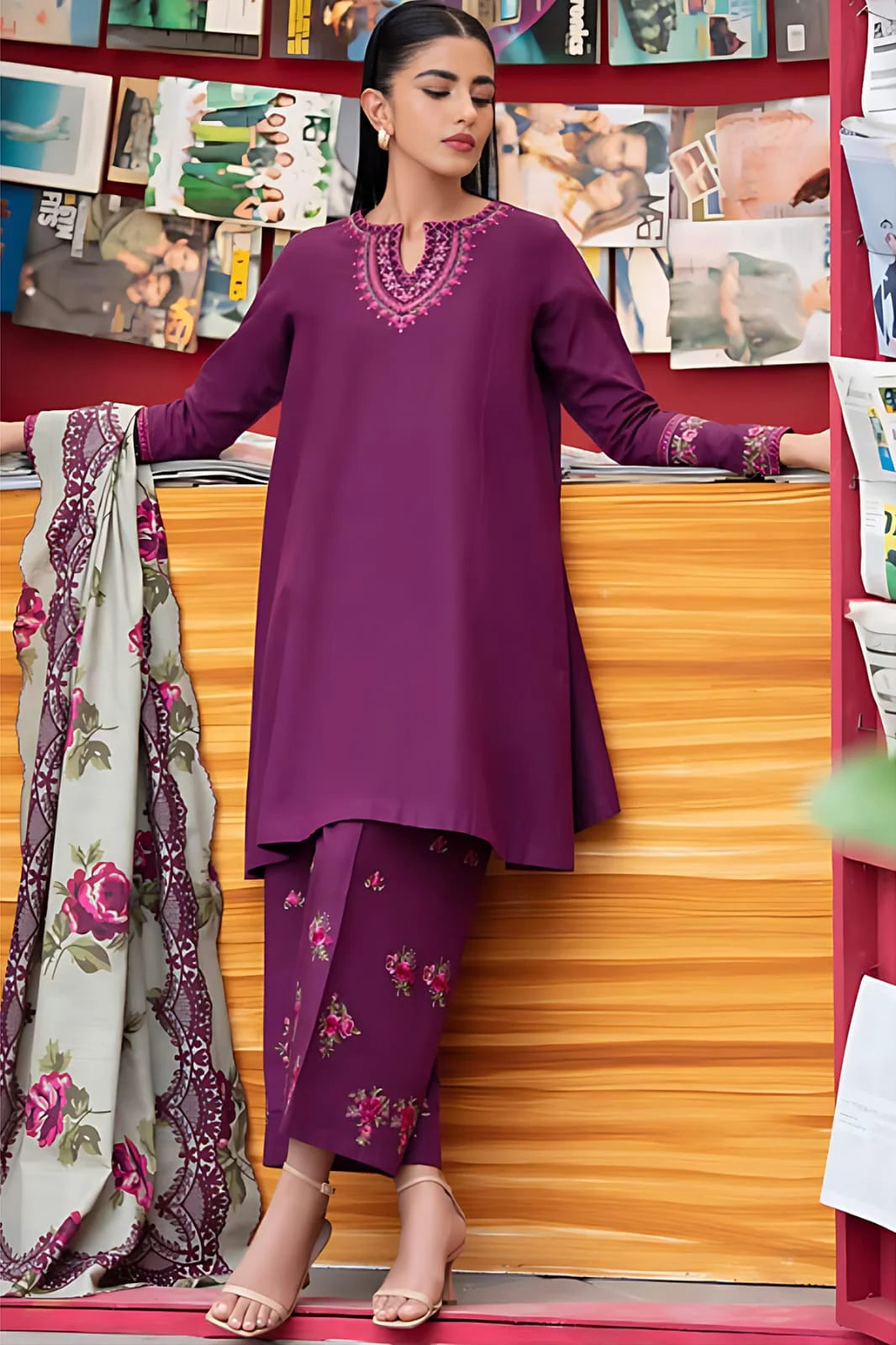 URGE DHANAK 3PC EMBROIDERY