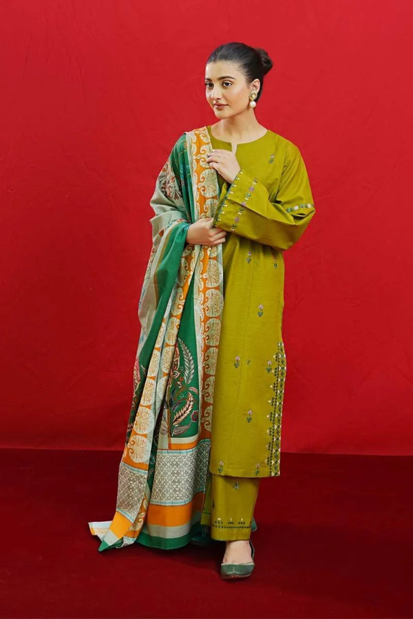 URGE DHANAK-3PC | UNSTITCHED EMBROIDERY |D#1053