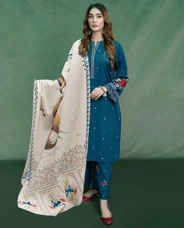 URGE DHANAK-3PC | UNSTITCHED EMBROIDERY |D#1049