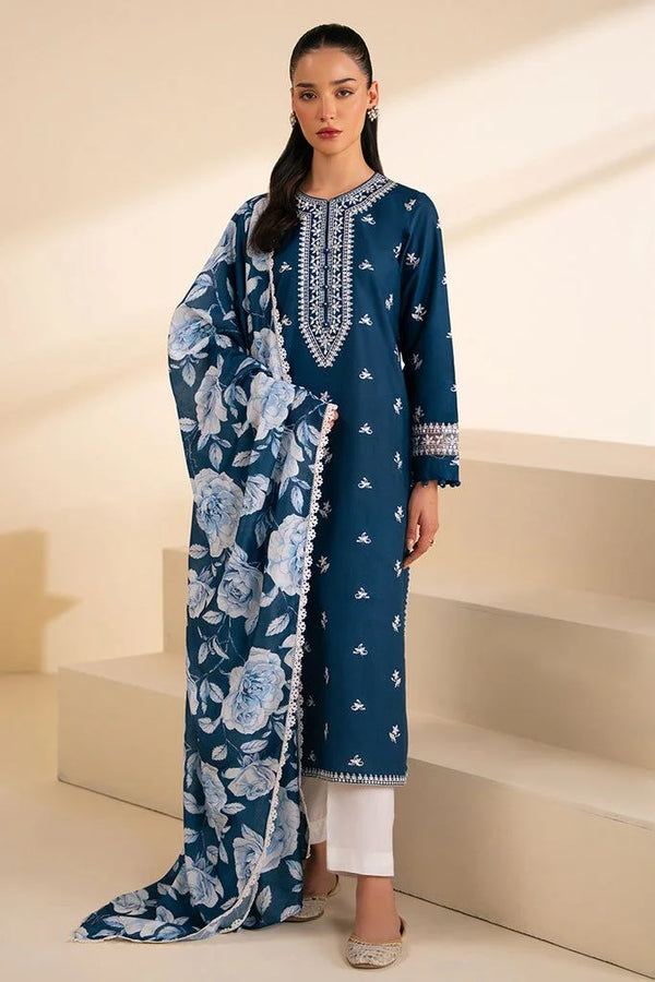 CROSS STITCH DHANAK 3PC | UNSTITCHED EMBROIDERY | D#1209