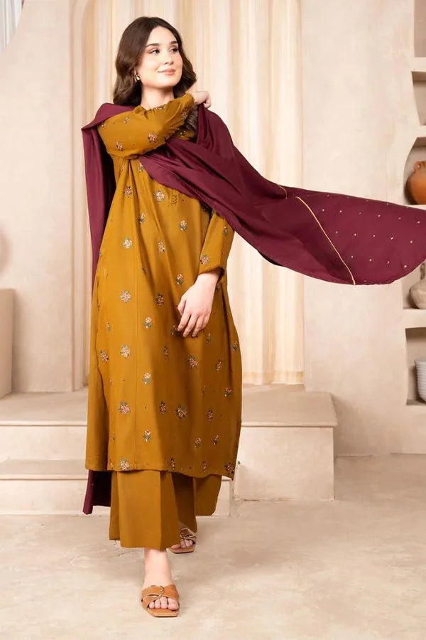 ASLING DHANAK 3PC | UNSTITCHED EMBROIDERY | D#1409