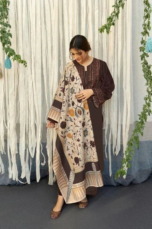 URGE DHANAK 3PC | UNSTITCHED EMBROIDERY | D#1117