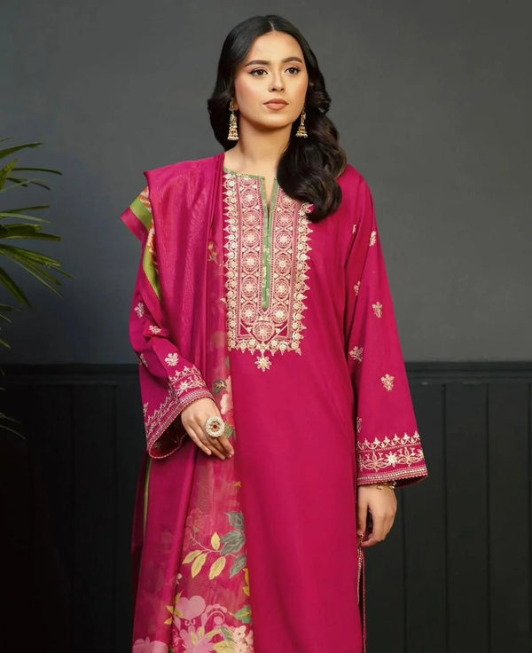 KOKUM DHANAK 3PC | UNSTITCHED EMBROIDERY | D#3214