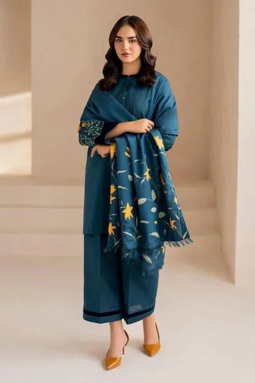 BAROQUE DHANAK 3PC | UNSTITCHED EMBROIDERY | D#3216