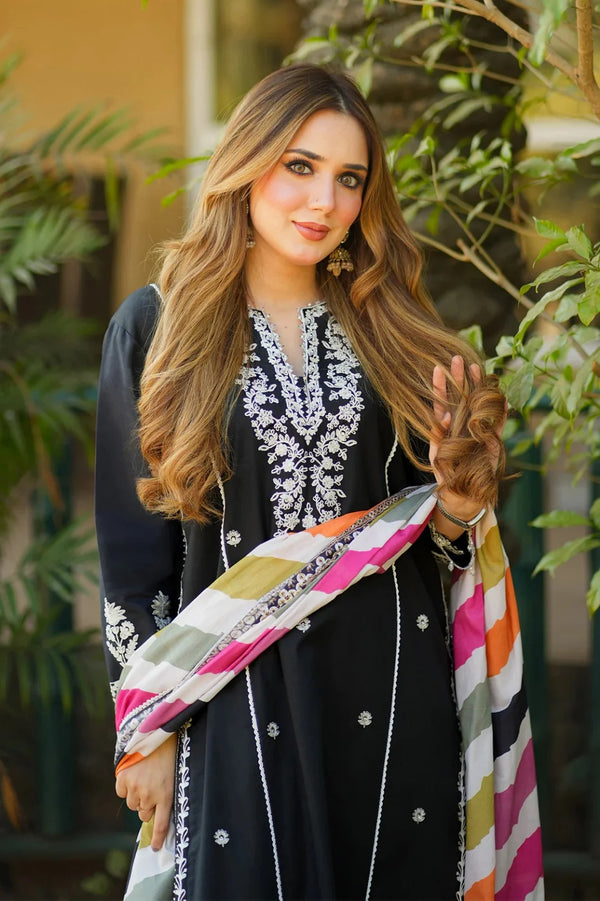JAZMIN DHANAK 3PC | UNSTITCHED EMBROIDERY | D# 2593