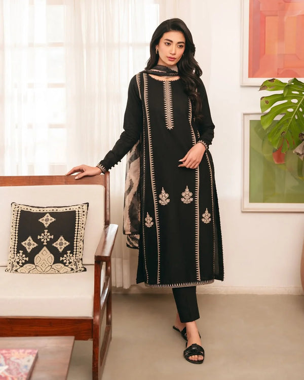 CROSS STITCH DHANAK 3PC | UNSTITCHED EMBROIDERY | D#3287