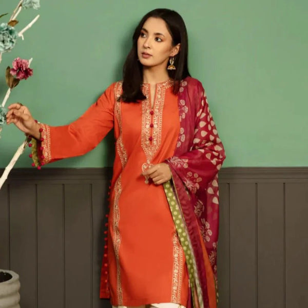 KOKUM DHANAK 3PC | UNSTITCHED EMBROIDERY | D#3298
