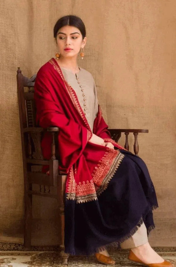 DYOT DHANAK 3PC | UNSTITCHED EMBROIDERY | D#6576