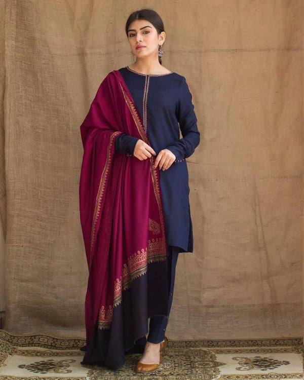 DYOT DHANAK 3PC | UNSTITCHED EMBROIDERY | D#4322