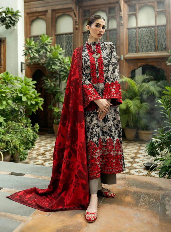 KHADDAR 3PC | UNSTITCHED ALLOVER PRINTED | D#90