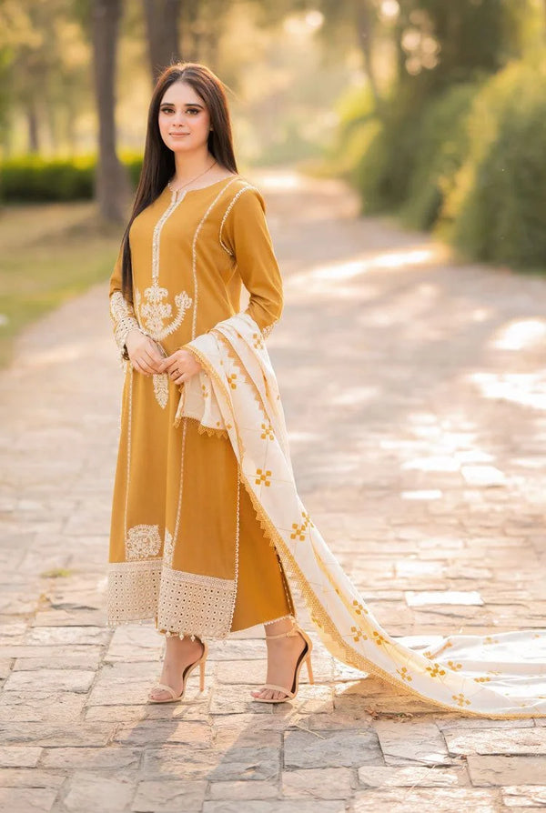 ASLING DHANAK 3PC | UNSTITCHED EMBROIDERY |D#702