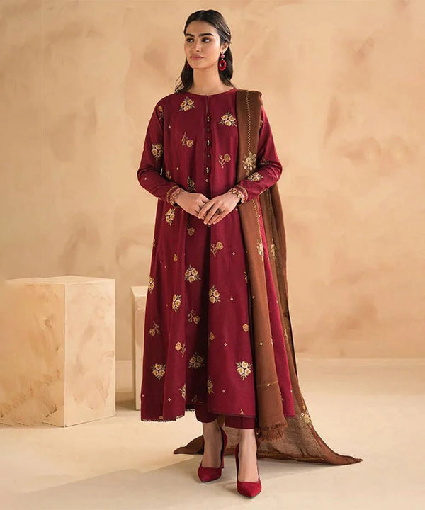 BAROQUE DHANAK 3PC | UNSTITCHED EMBROIDERY |D#984