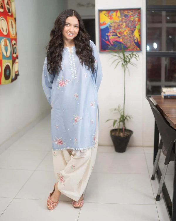 URGE DHANAK 2PC | UNSTITCH EMBROIDERY | D#434