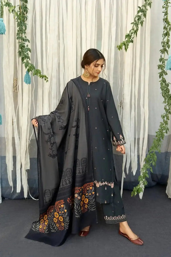 URGE DHANAK 3PC | UNSTITCH EMBROIDERY | D#4545