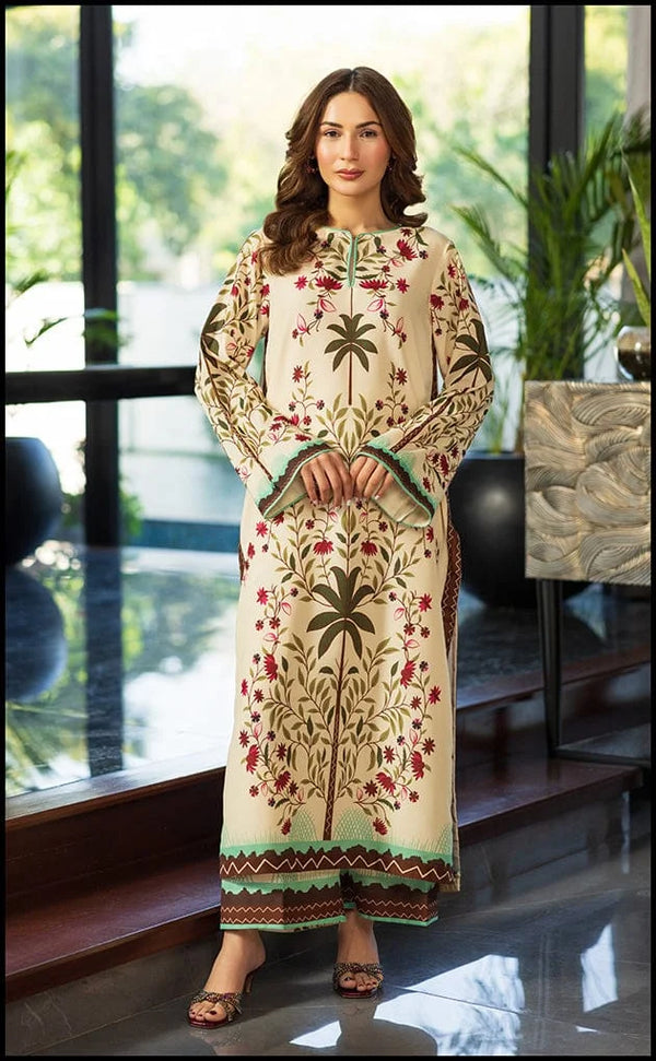 PALM BLOOM 2PC SILKY LAWN | STITCHED | DF#61