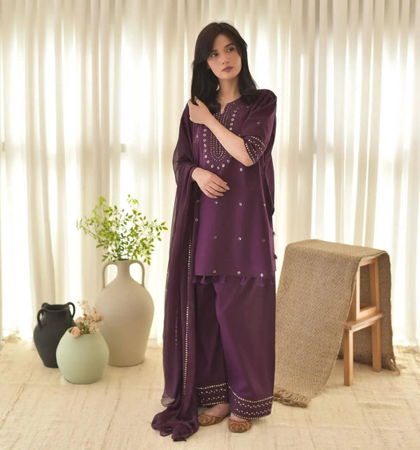 PURPLE AURA 3PC | STITCHED EMBROIDERY | DF#311