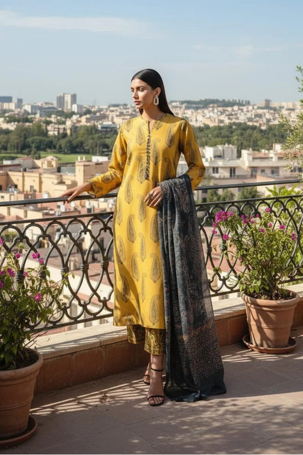 SAPPHIRE DHANAK 3PC | UNSTITCH EMBROIDERY | DF#2118