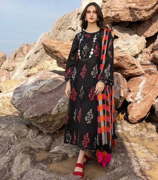 CHARIZMA DHANAK 3PC | UNSTITCH EMBROIDERY | DF#2105