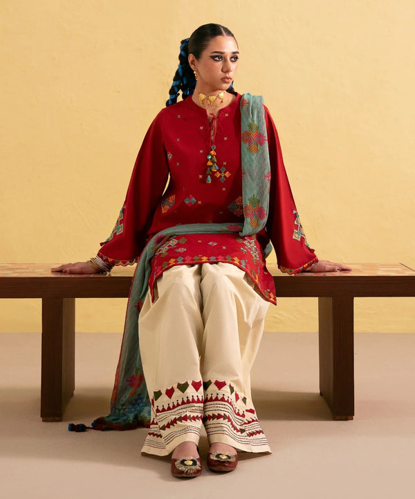 SAPPHIRE DHANAK 3PC | UNSTITCH EMBROIDERY | DF#4379