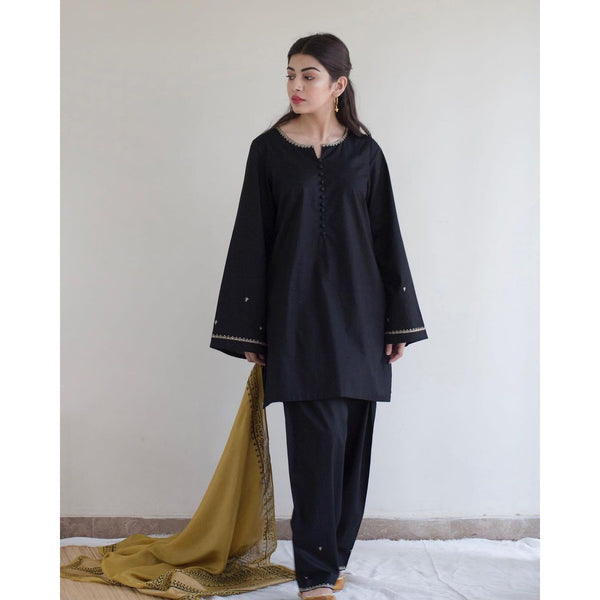 ASLING - 3PC UNSTITCHED DHANAK EMBROIDERED SUIT WITH DIGITAL PRINTED SHAWL D#2044