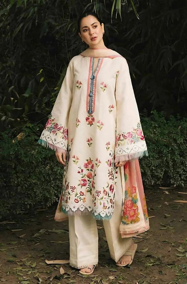 URGE DHANAK 3PC | UNSTITCH EMBROIDERY | D#2195